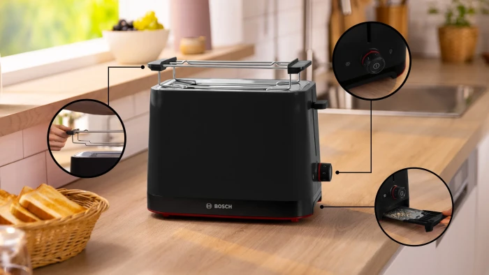 Bosch TAT3M123 Kompakt MyMoment Toaster schwarz