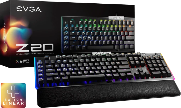 EVGA Z20, LEDs RGB, schwarz, LK Light Strike DARK GREY Linear, USB, US