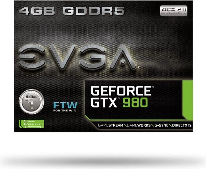 EVGA GeForce GTX 980 FTW ACX 2.0, 4GB GDDR5, 2x DVI, HDMI, DP