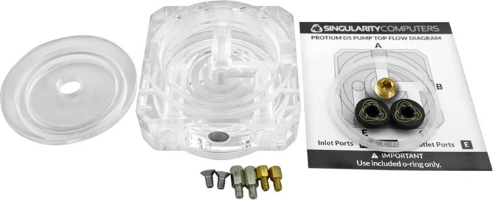 Singularity Computers Protium D5 Pumpenaufsatz, G1/4", Polished Acryl