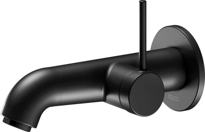 Keuco IXMO Waschbeckenarmatur für Wandmontage mit Tiefe 177mm schwarz matt