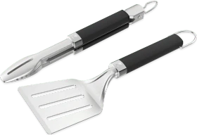 Weber Grillbesteck-Set für tragbare Grills edelstahl/schwarz, 2-tlg.