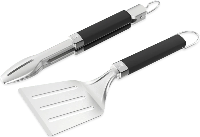 Weber Grillbesteck-Set für tragbare Grills edelstahl/schwarz, 2-tlg.