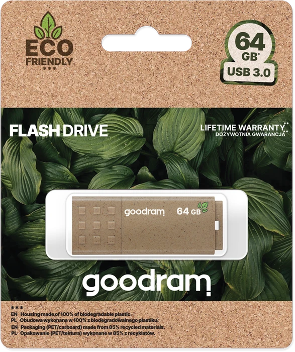 goodram UME3 ECO FRIENDLY 64GB braun, USB-A, USB 3.2 Gen 1×1