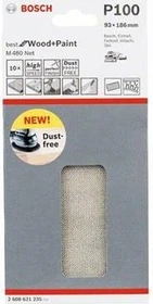 Bosch Professional M480 Best for Wood and Paint Gewebeschleifblatt K100, 93x186mm, 10 Stück