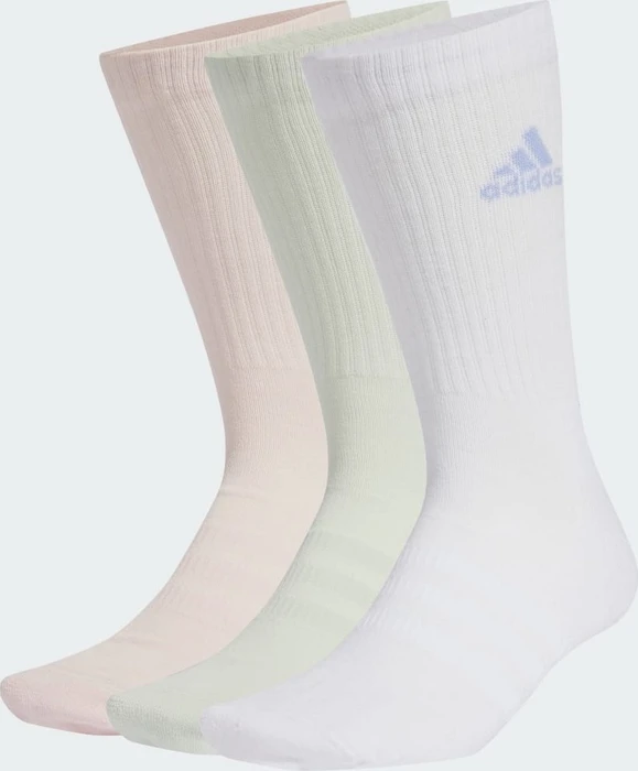 adidas Cushioned Crew Socken white/sandy pink/linen green, 3 Paare