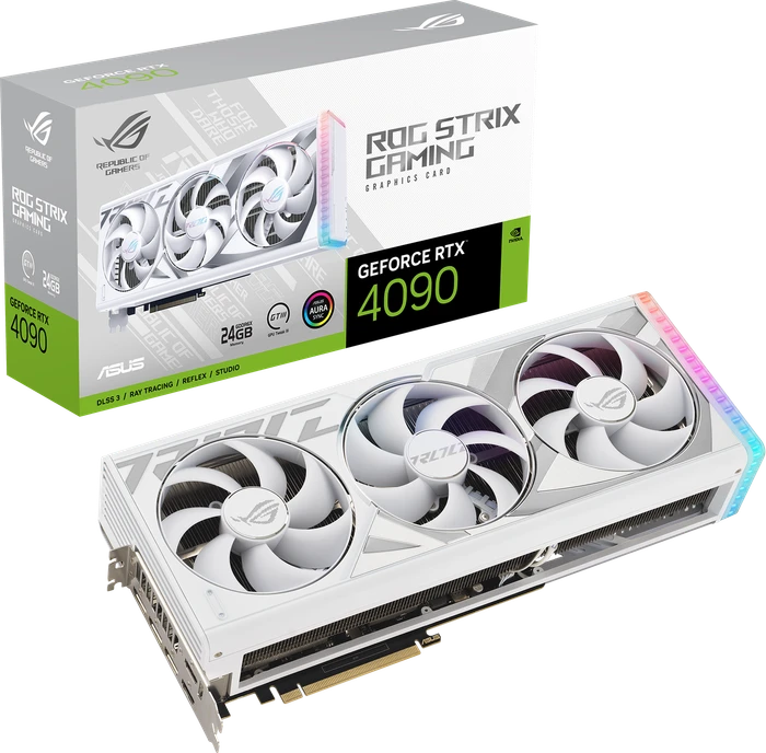 ASUS ROG Strix GeForce RTX 4090, ROG-STRIX-RTX4090-24G-WHITE, 24GB GDDR6X, 2x HDMI, 3x DP