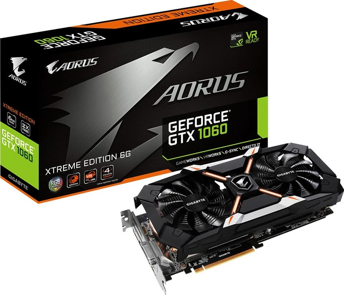 GIGABYTE AORUS GeForce GTX 1060 Xtreme Edition 6G (Rev. 2.0), 6GB GDDR5, DVI, HDMI, 3x DP