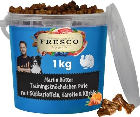 Fresco Dog Martin Rütter Trainingsknöchelchen, Pute mit Kürbis Karotte und Süßkartoffeln, 1kg