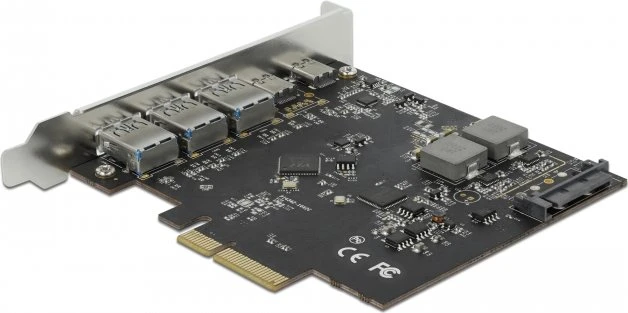 DeLOCK 2x USB-C 3.1, 3x USB-A 3.1, PCIe 3.0 x4