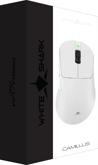 White Shark Camillus Wireless Gaming Mouse, weiß, USB/Bluetooth