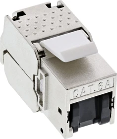 InLine Keystone Modul RJ-45 Buchse/Verlegekabel Cat6a, SNAP-In, mit Staubschutz