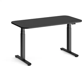 Steelcase Solo elektrisch höhenverstellbarer Sitz-Steh-Schreibtisch EU 140x70cm schwarz/schwarz