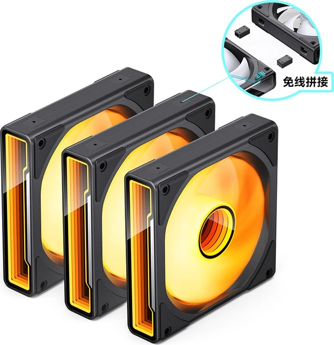 Jonsbo ZK-120B, schwarz, 120mm, 3er-Pack