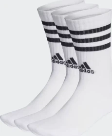 adidas 3-Streifen Cushioned Crew Socken weiß/schwarz, 3 Paare