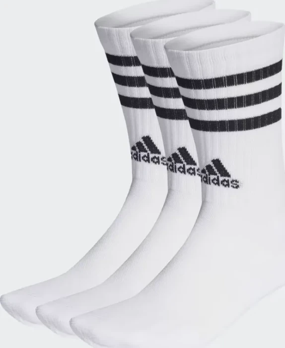 adidas 3-Streifen Cushioned Crew Socken weiß/schwarz, 3 Paare