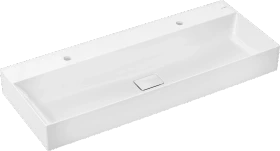 Hansgrohe Xevolos E Aufsatzwaschtisch mit 2 Hahnlöchern ohne Überlauf 120cm, weiß