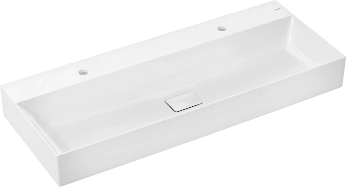 Hansgrohe Xevolos E Aufsatzwaschtisch mit 2 Hahnlöchern ohne Überlauf 120cm, weiß