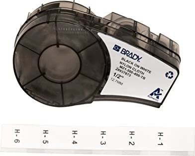 Brady Nylongewebe Beschriftungsband, 12.7mm, schwarz/weiß