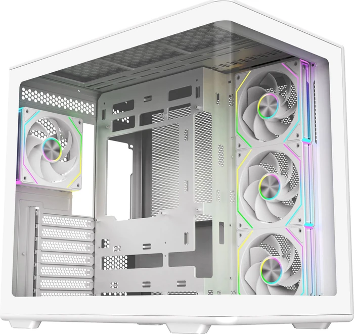 Cooler Master Elite 600 White, weiß, inkl. 4x Lüfter, Glasfenster