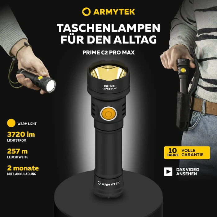 Armytek Prime C2 Pro Max Magnet USB Warm Taschenlampe