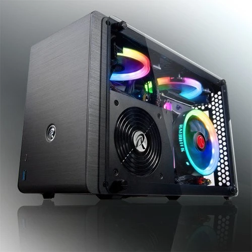 Raijintek Ophion, schwarz, Glasfenster, Mini-ITX