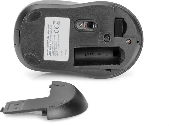 Digitus Silent Wireless Optical Mouse, 3 Tasten, schwarz, USB