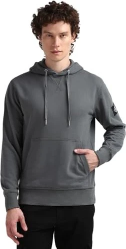 Calvin Klein Badge Baumwoll-Frottee Hoodie endless grey (Herren)
