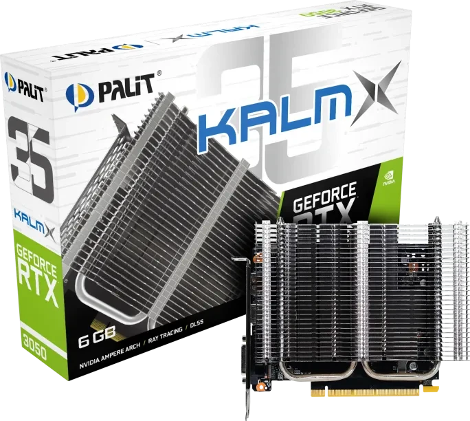 Palit GeForce RTX 3050 KalmX, 6GB GDDR6, DVI, HDMI, DP