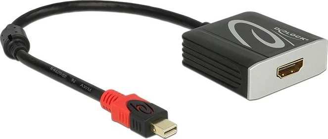 DeLOCK aktives Mini DisplayPort 1.2/HDMI Adapterkabel 4K 60Hz schwarz, 0.2m