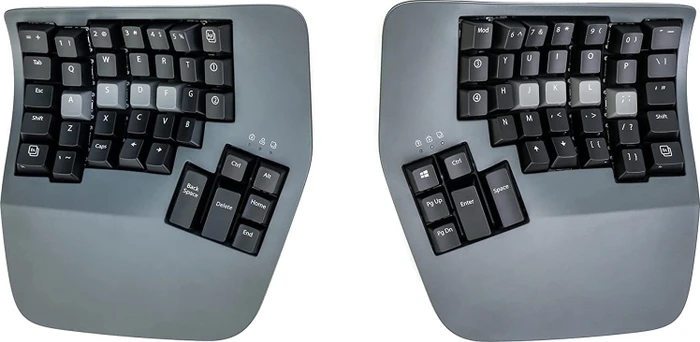 Kinesis Advantage 360 Professional Split Mechanical Keyboard, grau/schwarz, Gateron BROWN, USB/Bluetooth, US
