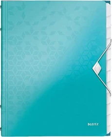 Leitz WOW Ordnungsmappe, 12 Fächer, A4, eisblau metallic