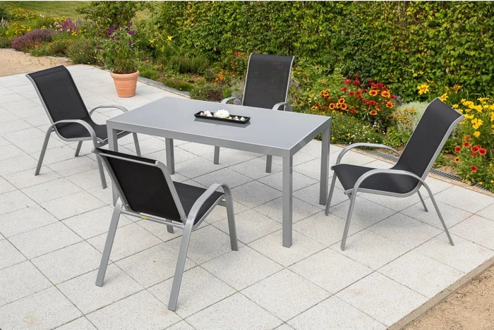Gartenmöbel-Set schwarz, 5-tlg.