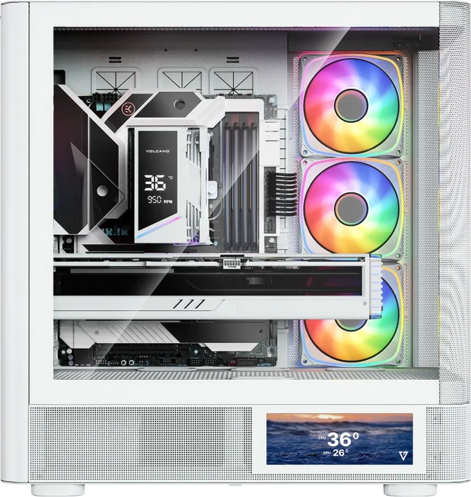 Modecom Volcano AQ400 ARGB White, Glasfenster