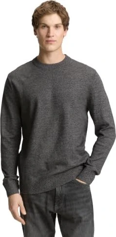Tom Tailor Basic Strickpullover grey tonal mouline (Herren)