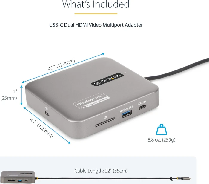 StarTech USB-C Multiport-Adapter mit USB PD 100W, USB-C 3.1 [Stecker]