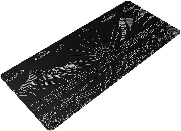 Dark Project Terra Nostra Black XL Gaming Mousepad, 900x400mm, Motiv schwarz/weiß