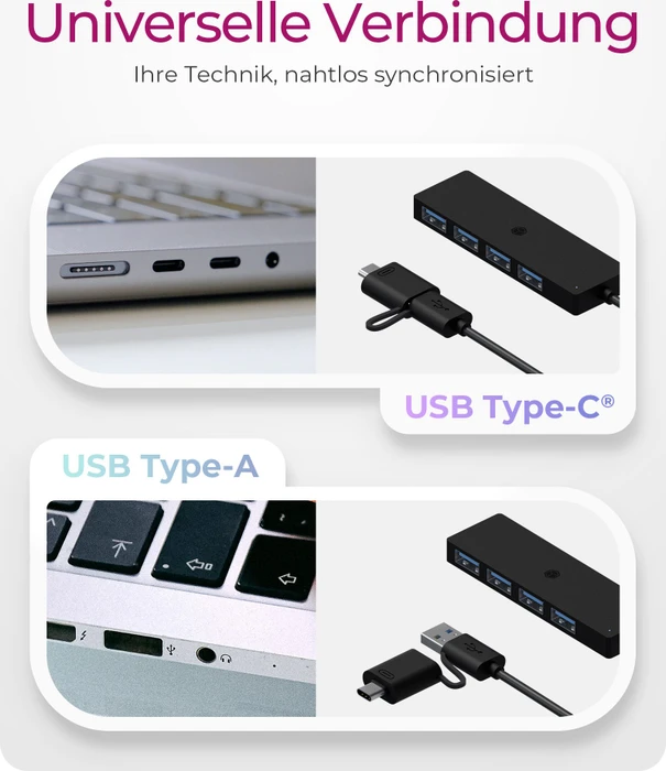 RaidSonic Icy Box IB-HUB1424-C3 4-Port Hub, USB-A/USB-C 3.0 [Stecker]