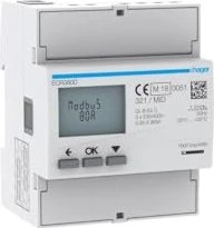 Hager Energiezähler 3phasig, direkt 80A, 4M, MODBUS, MID