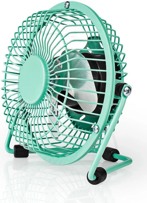 Nedis FNDK1TQ10 USB Mini Tischventilator aus Metall 10cm türkis