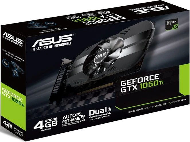 ASUS Phoenix GeForce GTX 1050 Ti, PH-GTX1050TI-4G, 4GB GDDR5, DVI, HDMI, DP