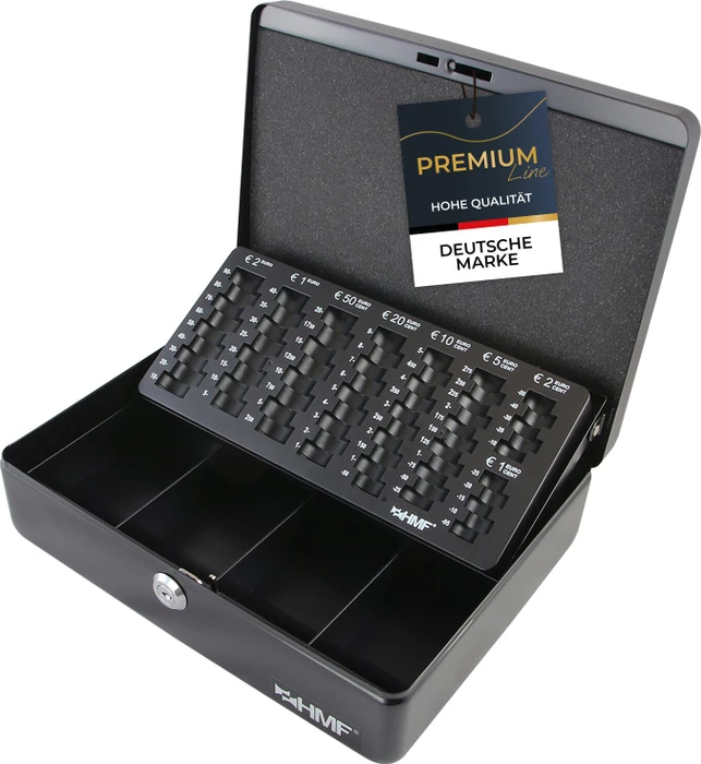 HMF 10015 Geldkassette, schwarz, Schlüsselschloss