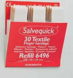 Cederroth Salvequick 30 Textile REF 6496 Nachfüllpack, 2 x 12cm, 30 Stück