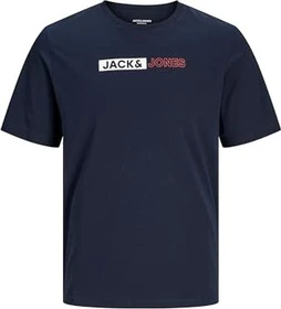 Jack & Jones Logo T-Shirt kurzarm navy balzer (Herren)