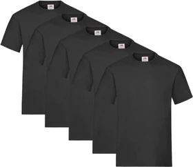 Fruit Of The Loom Heavy Cotton 5er-Pack T-Shirt kurzarm schwarz