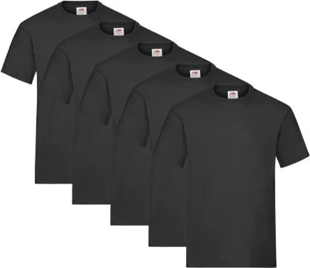 Fruit Of The Loom Heavy Cotton 5er-Pack T-Shirt kurzarm schwarz