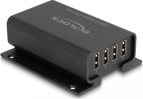 DeLOCK Railmount Isolator USB-Hub, 4x USB-A 2.0, USB-B 2.0 [Buchse] (64226)