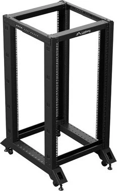 Lanberg Open Rack Series 19" Open Frame Rack 22HE, 4-Pfosten, Flat Pack, tiefenverstellbar, 430-590mm, V2, RAL 9004, 800mm tief
