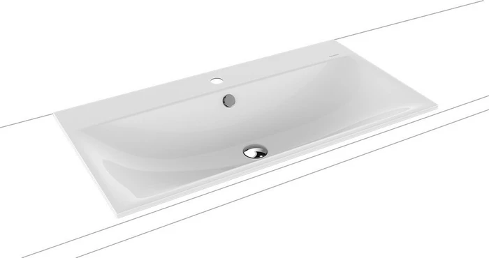 Kaldewei Silenio 3038 Einbauwaschtisch 90x46x14cm, Perl-Effekt, cool grey 30