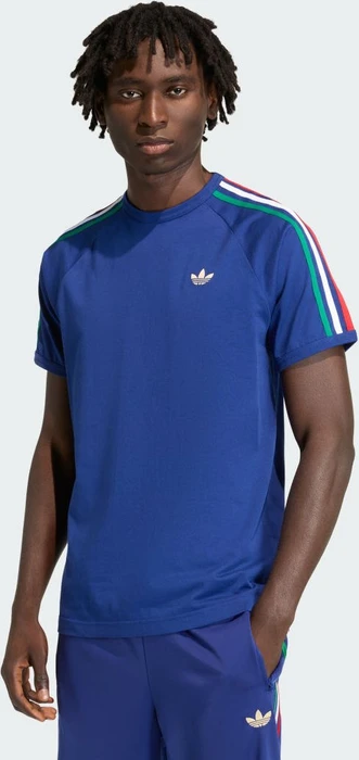 adidas 3-Streifen T-Shirt kurzarm victory blue/bold green/white (Herren)